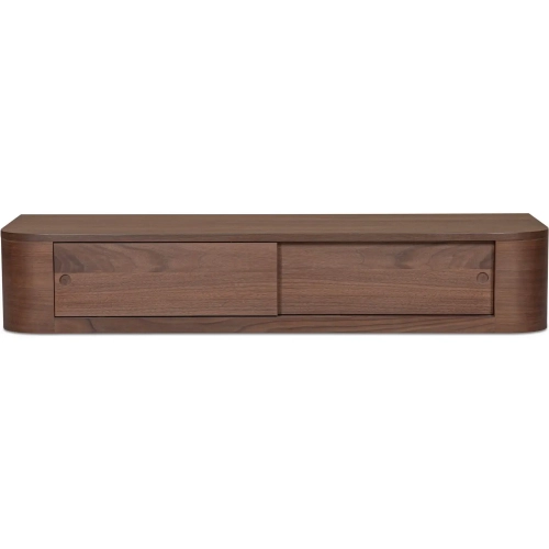 Round Off Floating Console Table in Walnut Wood